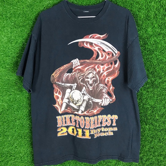 Biketoberfest Daytona Beach 2011 Skull Bike Shirt - Picture 2 of 4